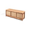 Badger Basket Kid's Storage Bench with Woven Top and Baskets Brown: Toddler Ottoman, Wood Frame, 150 lb Capacity - 4 of 4