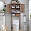 SinCiDo 67" Over The Toilet Storage Cabinet, Farmhouse Bathroom Floor Cabinets with Adjustable Shelf & Door - 4 of 4