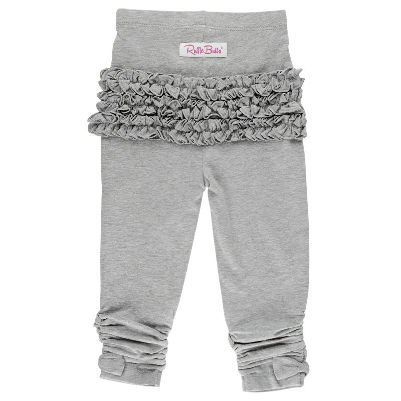 RuffleButts Girls Knit Ruched Bow Leggings, 2 of 4
