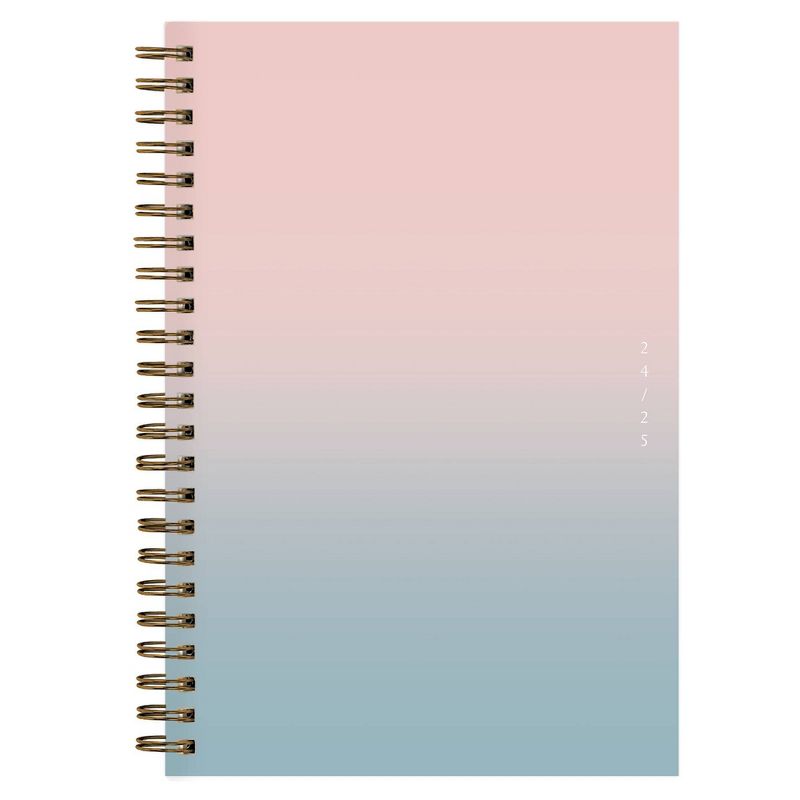 Blue Sky 2024-25 Weekly/Monthly Sustainability Planner 8&#34;x5&#34; Wirebound Textured Ombre Beach, 1 of 14