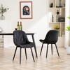 YOUNIKE Modern Upholstery Leather Dining Chairs Set of 2 Armless Kitchen Dining Room Chair Makeup Nail Tech Chair 19.29"Wx24.02"Dx33.07"H - 3 of 4