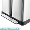 2 x 9.5 Gal (2 x 36L) Trash Can, Stainless Steel 2 Compartments Trash Can with Recycling Bin, Soft-Close Lid, Step-on Garbage Bin - 3 of 4