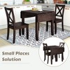 Anybear 3pc Wood Breakfast Dining Table Set with 2 X-back Chairs - 3 of 4
