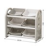 Kids Toy Storage Organizer With 6 Toy Bins, Playroom Organization Storage Bins, Multi-functional Nursery Organizer For Playroom - 4 of 4