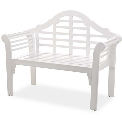 Plow & Hearth Lutyens Wood Garden Bench, In White : Target