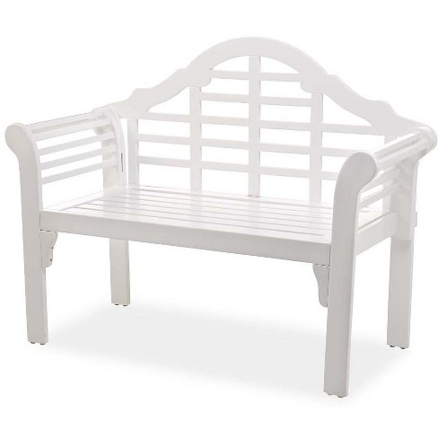 White plastic garden online bench