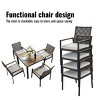 All Weather 5-Piece Patio Dining Table Sets,Patio Conversation Set Acacia Wood Table Top with Umbrella Hole, Rattan Outdoor- Maison Boucle - 3 of 4