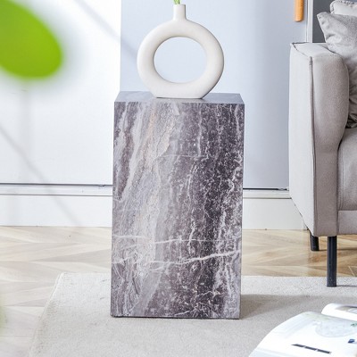 Maggift Patio End Tables, Texture Design Coffee Table for Living Room, Patio, Bedroom, Gray, 11.8"*11.8"*19.6"