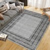 Modern Area Rugs Living Room Distressed Bordered Carpet Non-Slip Low Pile Accent Rug for Bedroom Kitchen - 3 of 4