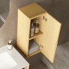 Chery Life 12" Wall-Mounted Floating Striped Bathroom Vanity Side Cabinet with a Door and a Shelf, Corolla Oak Woodgrain Color - 4 of 4