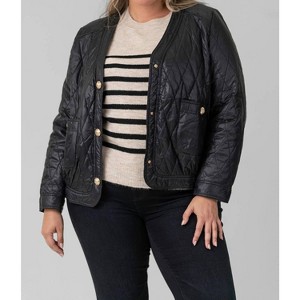 Women's Quilted Puffer Jacket - Plus - JOH 1X - 1 of 4