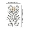 INSPIRE CHIC Women's Ribbon Pin Fashion Beads Pre-Tied Plaid Pattern Brooch Bow Tie - 2 of 4