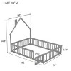 Accent Bed Frame Modern with Fence Guardrails for Kids Bedroom 60" Wide - 3irtyhousy - 4 of 4