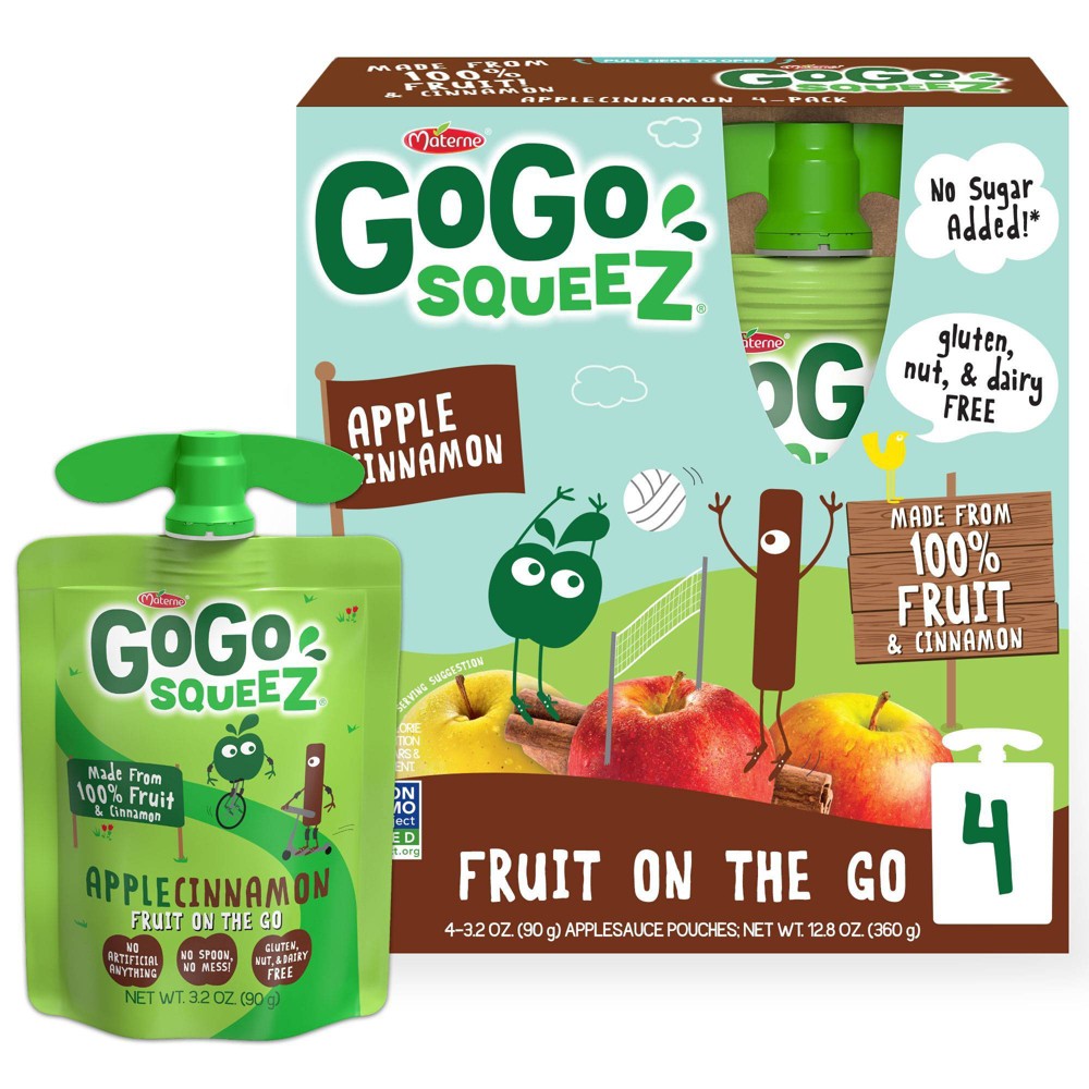 UPC 890000001141 product image for GoGo squeeZ Applesauce, Apple Cinnamon -3.2oz -/4ct | upcitemdb.com