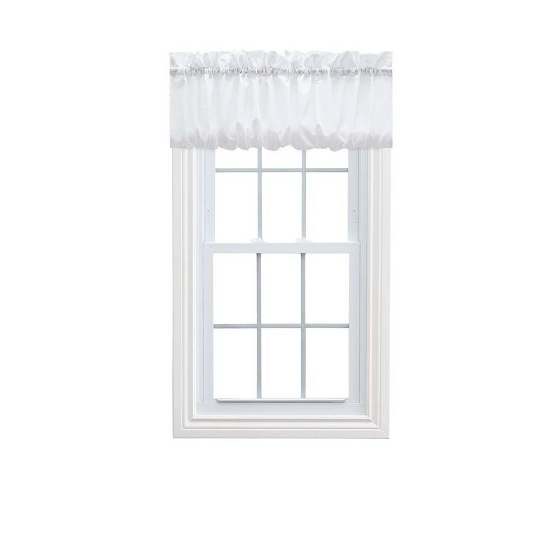 Ellis Stacey 1.5" Rod Pocket High Quality Fabric Solid Color Window Balloon Valance 60"x15" White, 1 of 4