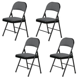 Peakform 4pk Fabric Padded Folding Chair Gray: Metal Frame, Polypropylene, No Assembly, Spot Clean - 1 of 4