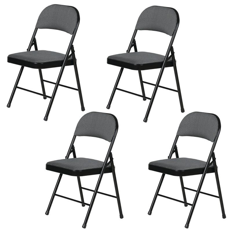 4pk Fabric Padded Folding Chairs Gray - Plastic Dev Group, 1 of 6