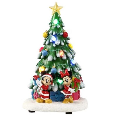 Disney 9.84-inch Mickey and Minnie Pre-lit Musical Tree Holiday Decoration