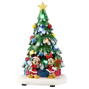 Disney 9.84-inch Mickey and Minnie Pre-lit Musical Tree Holiday Decoration - 1 of 4