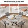 AMERLIFE 45" Marble Round Dining Table Set for 4, Mid-Century Modern Space-Saving Dining Table with Chairs - 3 of 4