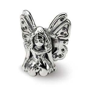 Black Bow Jewelry Sterling Silver Winged Fairy Bead Charm - 1 of 4