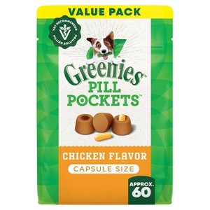 Greenies Chewy Dog Treats Pill Pockets Chicken Capsule Size - 1 of 4