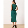 Allegra K Women's Casual Sleeveless Crisscross Waist Bodycon Midi Dress - 4 of 4