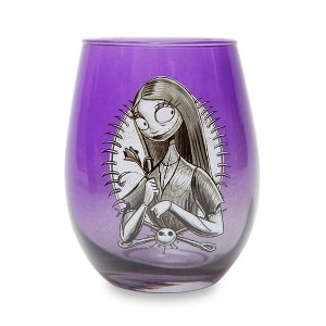 Silver Buffalo Disney The Nightmare Before Christmas Sally Purple Stemless Wine Glass - 1 of 4