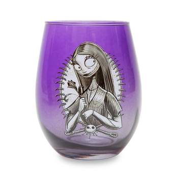 Silver Buffalo Disney The Nightmare Before Christmas Sally Purple Stemless Wine Glass