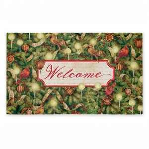 Stupell Industries Seasonal Cardinals Welcome Printed Outdoor Door Mat, design by Tim Coffey, 18"x30" - 1 of 4