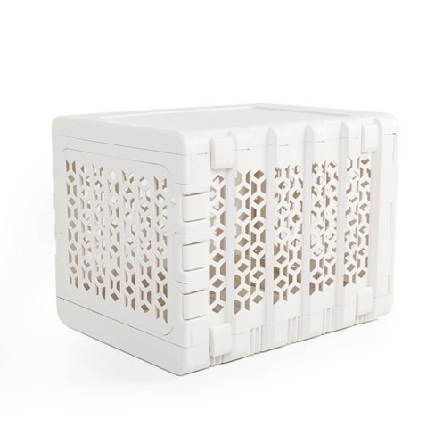 KINDTAIL Pawd Collapsible Dog & Cat Crate, White 