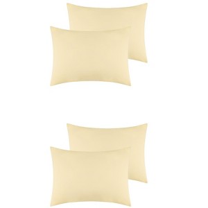 Unique Bargains Cotton Envelope Closure Softness and Durable Queen Pillowcase Cover 4 Pcs - 1 of 4