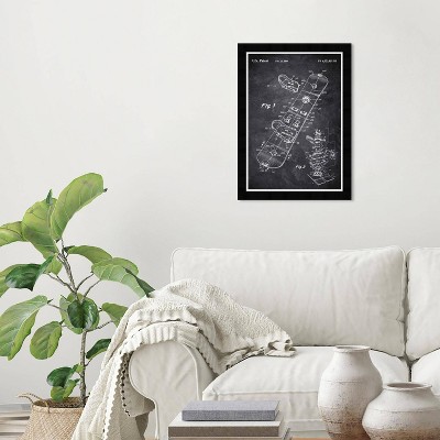 Wynwood Studio 15"x21" Snowboard 2003 Chalkboard Wall Art Black Frame: Modern Canvas, Wood Composite, Vertical Layout