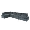 Christopher Knight Home Jovie 115.5" Upholstered Modular Sectional Sofa with Hidden Storage Compartments, Gray - 4 of 4