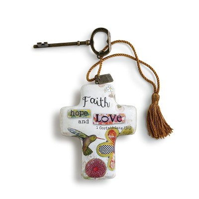 DEMDACO Faith Hope Love Artful Cross 4" - Multi