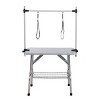 Folding Dog Grooming Table with Stainless Steel Frame,Adjustable Arm,Noose,Non Slip Surface and Storage Basket - LAOTIES - 4 of 4