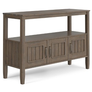 Solid Wood Freestanding Transitional Console Table with 3 Doors, Large Open Shelf and Multipurpose Design - 1 of 4
