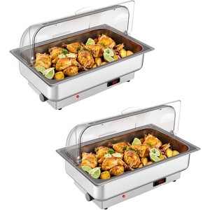Rectangular Electric Chafing Dish Set - 9QT Buffet Warmer with Temperature Control & Glass Lid, for Catering - 1 of 4