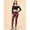 INSPIRE CHIC Women's High Waist Skinny Disco Faux Leather Pants - 3 of 4