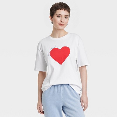 Women's Oversized Short Sleeve Graphic T-Shirt - Universal Thread™ White S