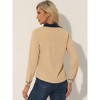 Allegra K Women's Vintage Button Down Contrast Peter Pan Collar Office Work Blouse - 4 of 4