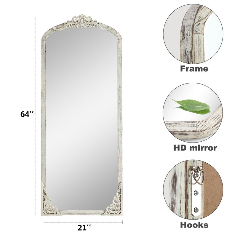 Zebulon French Carved Vertical Full Length Mirror 64" x 21" - The Pop Home, 4 of 7