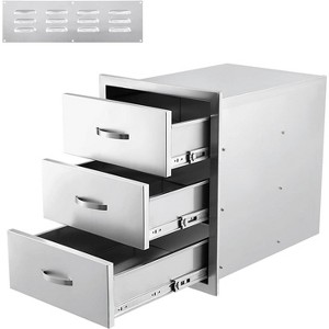 Stainless Steel Outdoor Kitchens Drawers - 20"W×27"H×23"D Commercial-Grade Flush Mount System - for Built-in Grill BBQ Islands & Outdoor Kitchens - 1 of 4