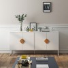KWPZQEB Sideboard Buffet Cabinet, Liquor Coffee Buffet, Farmhouse Accent Sideboard Buffet with Square Shape Handle for Hallway, Dining Room - 2 of 4