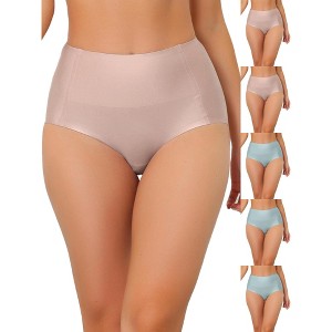 INSPIRE CHIC Women's Tummy Control Unlined High-Waisted Breathable Hipster Underwear 6 Packs - 1 of 4