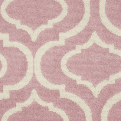 Moroccan Trellis Pink Viscose 8' x 10' Easy-Care Area Rug