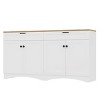 TV Stand For 70" TV,Wood Grain TV Stand With 2 Drawers And Adjustable Shelves,Sideboard Cabinet With Rustic Handles For Living Room-Cuddlewood - 3 of 4