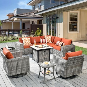 XIZZI 10 Pieces Wicker Furniture Set, Sectional Sofa Set with Wide Armrest and Deep Seat, Rattan Modular Conversation Set for Backyard Garden - 1 of 4