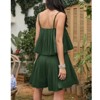 EXLURA Womens 2025 Summer Romper Dress Spaghetti Strap Pleated Fashion Short Jumpsuit Outfits - 3 of 4