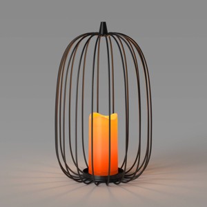 15" Lit Metal Twig Halloween Lantern - Hyde and EEK! Boutique™: Black Horror Decor, Sheltered Outdoor Use, AAA Battery Required - 1 of 3